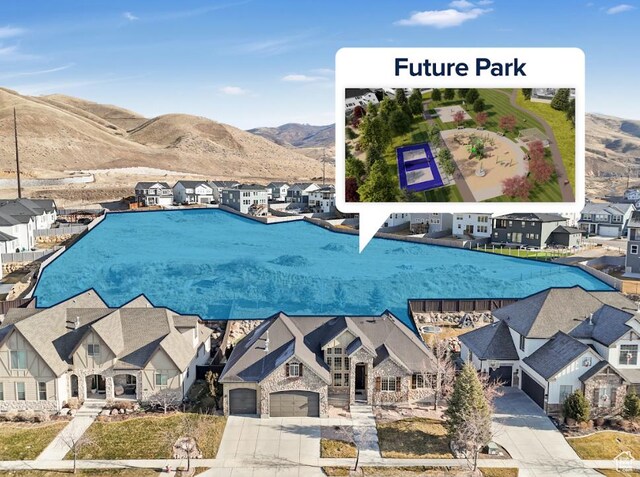 5204 N Eagles View Dr N, Lehi, UT 84043 - aerial perspective of suburban area with mountains