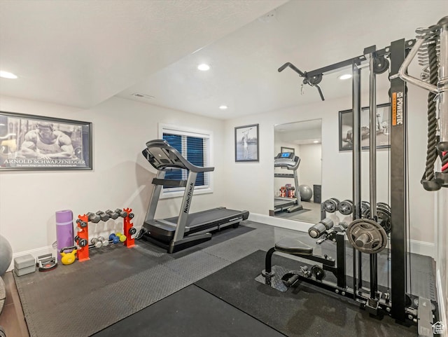 5204 N Eagles View Dr N, Lehi, UT 84043 - workout area featuring recessed lighting and baseboards