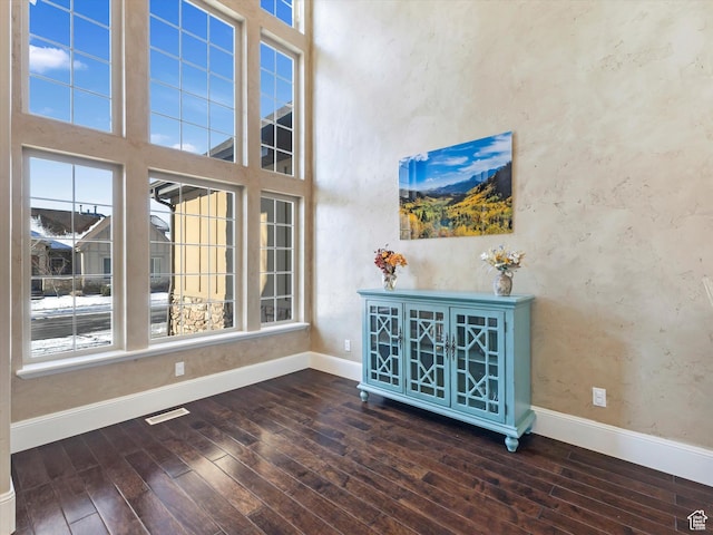 5204 N Eagles View Dr N, Lehi, UT 84043 - interior space with wood-type flooring, baseboards, and a high ceiling