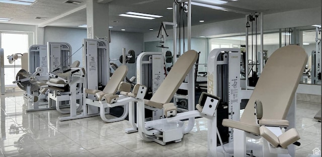 exercise room with visible vents