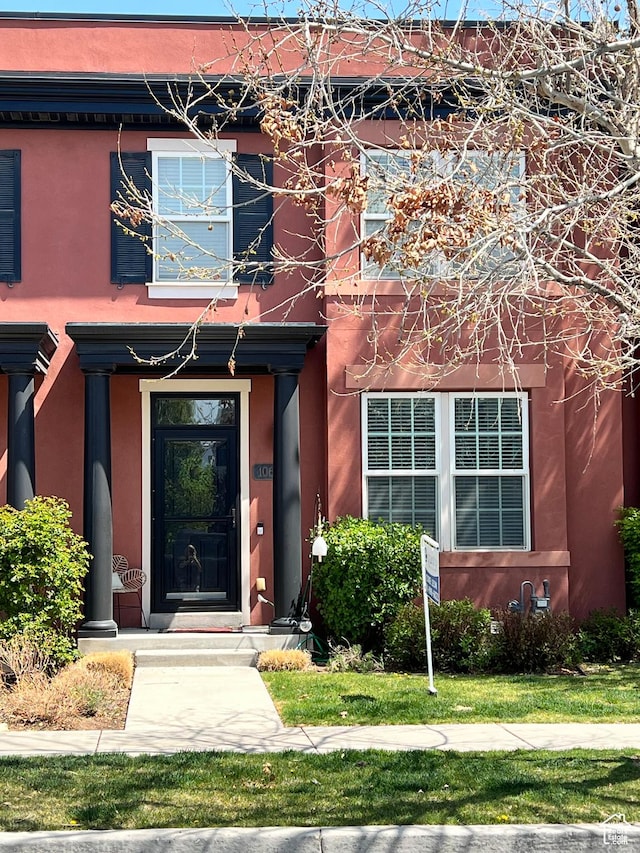10611 S Oquirrh Lake Rd W, South Jordan, UT 84009 - doorway to property featuring stucco siding