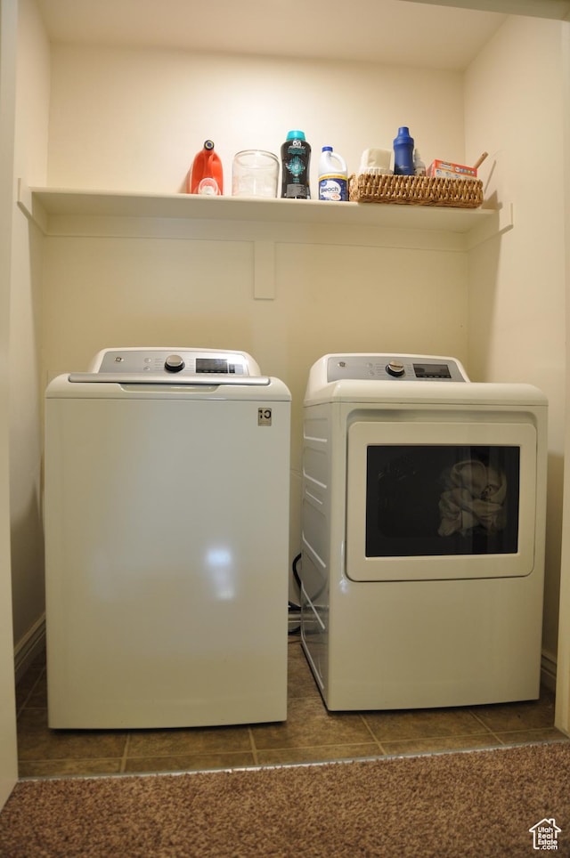 10611 S Oquirrh Lake Rd W, South Jordan, UT 84009 - washroom with tile patterned flooring and washer and dryer
