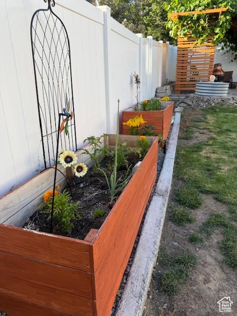 10063 N Poplar Ct, Cedar Hills, UT 84062 - exterior view of a vegetable garden