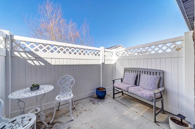view of patio / terrace with a fenced backyard