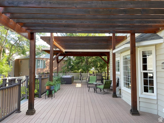 243 Eastridge E, Logan, UT 84321 - wooden deck featuring a pergola