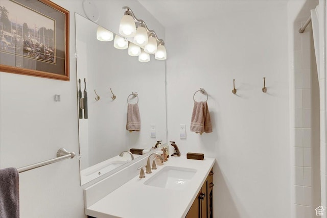 243 Eastridge E, Logan, UT 84321 - bathroom featuring vanity and a shower with shower curtain