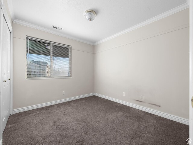 177 S 1050 W Unit 19, Provo, UT 84601 - unfurnished room with carpet floors, visible vents, crown molding, and baseboards