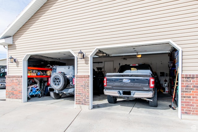 garage featuring a garage door opener