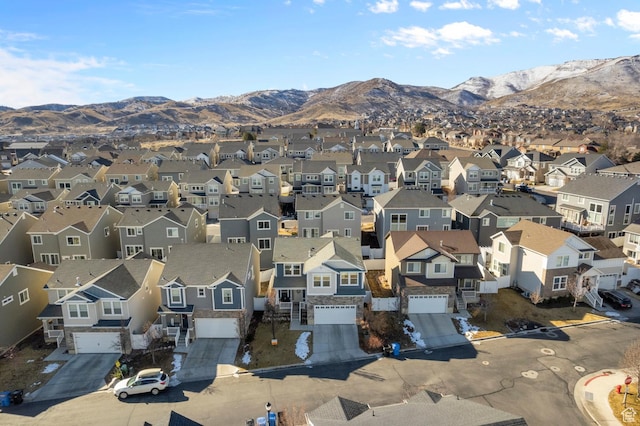 4927 W Yellow Topaz Dr, Herriman, UT 84096 - birds eye view of property featuring a mountain view and a residential view