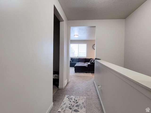 6583 W Annie Lee Way, West Jordan, UT 84081 - corridor with baseboards, light carpet, and a textured ceiling