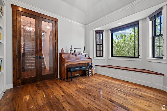 267 E Lucky Star Way, Farmington, UT 84025 - entrance foyer featuring french doors, hardwood / wood-style floors, and ornamental molding