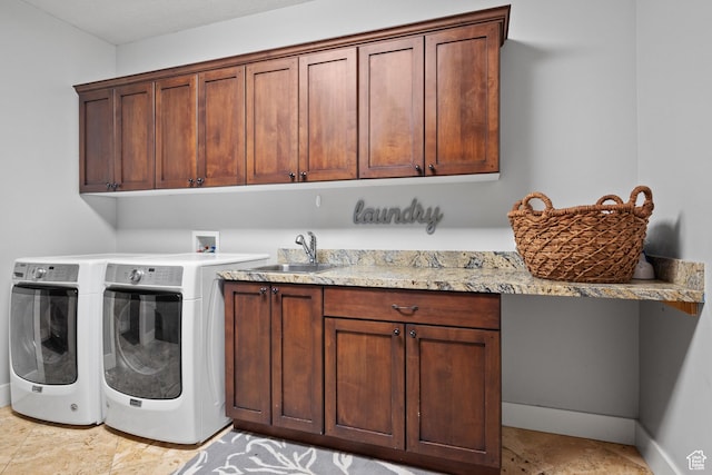 267 E Lucky Star Way, Farmington, UT 84025 - laundry area with cabinet space, washer and clothes dryer, and baseboards