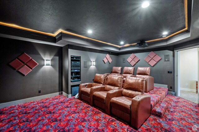 267 E Lucky Star Way, Farmington, UT 84025 - carpeted cinema with baseboards, a raised ceiling, and recessed lighting