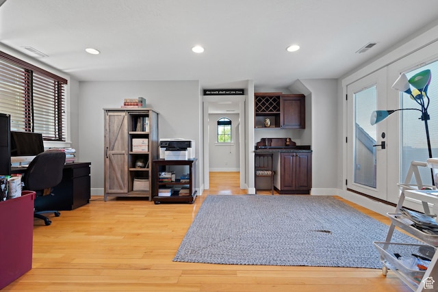 267 E Lucky Star Way, Farmington, UT 84025 - office space featuring light wood-style floors, baseboards, recessed lighting, and french doors