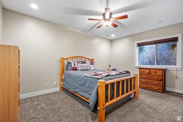 267 E Lucky Star Way, Farmington, UT 84025 - carpeted bedroom featuring baseboards, ceiling fan, and recessed lighting
