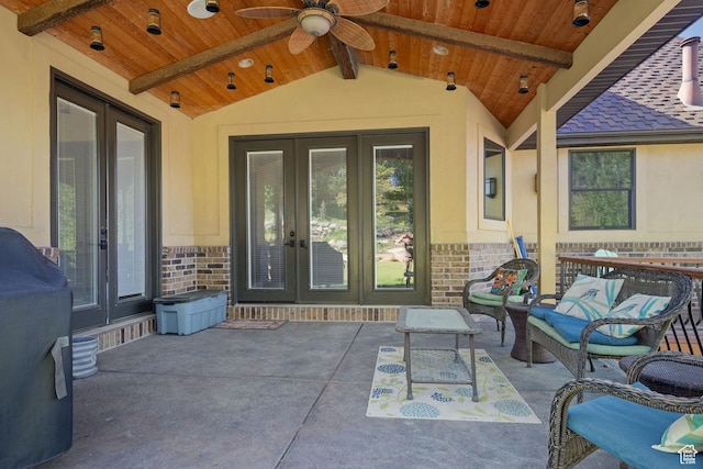 267 E Lucky Star Way, Farmington, UT 84025 - view of patio with french doors and ceiling fan