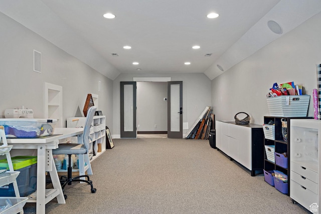267 E Lucky Star Way, Farmington, UT 84025 - office space featuring light carpet, recessed lighting, vaulted ceiling, and baseboards