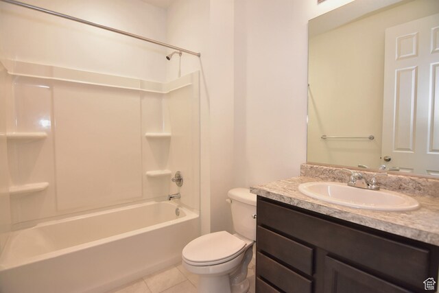 2292 N Elderberry Dr W, Saratoga Springs, UT 84045 - full bath featuring bathtub / shower combination, vanity, toilet, and tile patterned floors