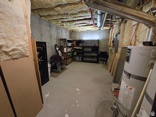 unfinished below grade area with secured water heater