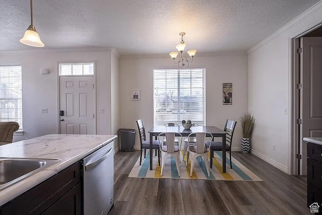 1042 W 500 S, Provo, UT 84601 - dining area featuring dark wood finished floors, a wealth of natural light, and crown molding