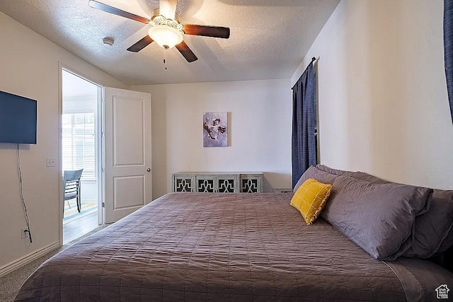 1042 W 500 S, Provo, UT 84601 - bedroom with a textured ceiling, carpet floors, and a ceiling fan