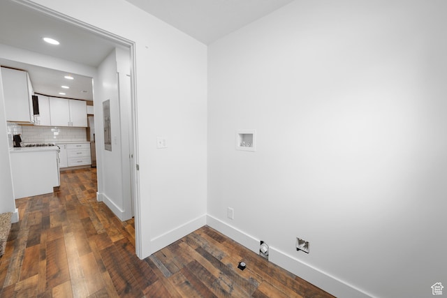 524 N 200 W, Tooele, UT 84074 - washroom featuring hookup for a washing machine, recessed lighting, and dark wood-type flooring