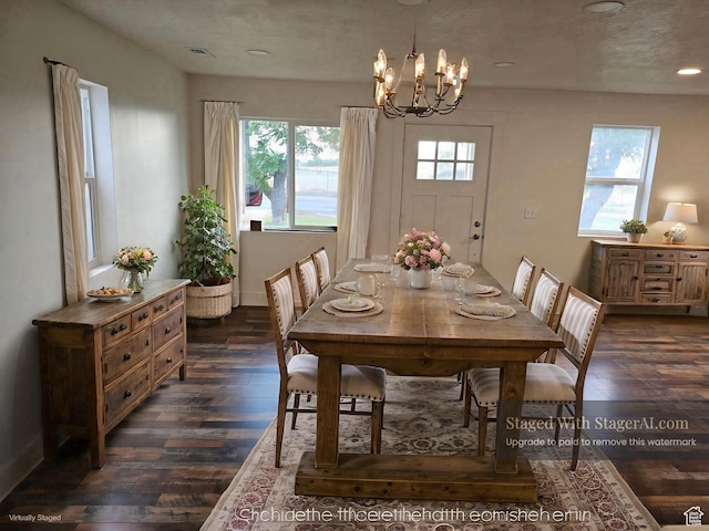 524 N 200 W, Tooele, UT 84074 - dining room with dark wood-type flooring, a chandelier, and recessed lighting