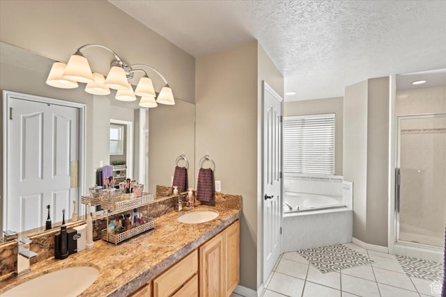 1004 W 4050 S, Riverdale, UT 84405 - full bath with a textured ceiling, a stall shower, and a sink