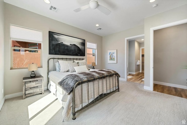 5417 W Copper Cliffs Way, Hurricane, UT 84737 - bedroom with visible vents, recessed lighting, carpet flooring, and baseboards