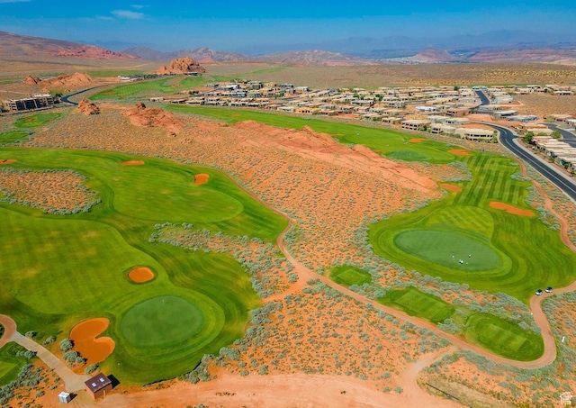 5417 W Copper Cliffs Way, Hurricane, UT 84737 - drone / aerial view featuring a mountain view, golf course view, and a residential view