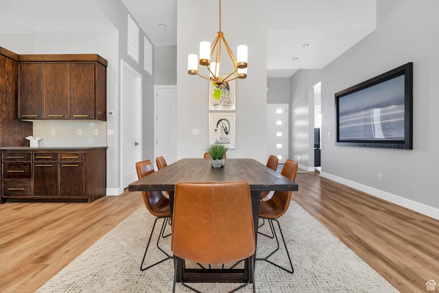 5417 W Copper Cliffs Way, Hurricane, UT 84737 - dining room featuring an inviting chandelier, light wood finished floors, and baseboards