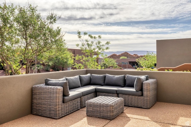 5417 W Copper Cliffs Way, Hurricane, UT 84737 - view of patio featuring outdoor lounge area and a balcony