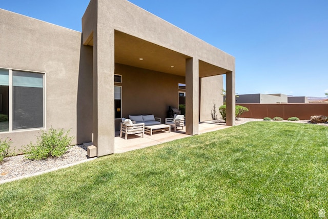 5417 W Copper Cliffs Way, Hurricane, UT 84737 - view of yard with a patio, fence, and an outdoor hangout area