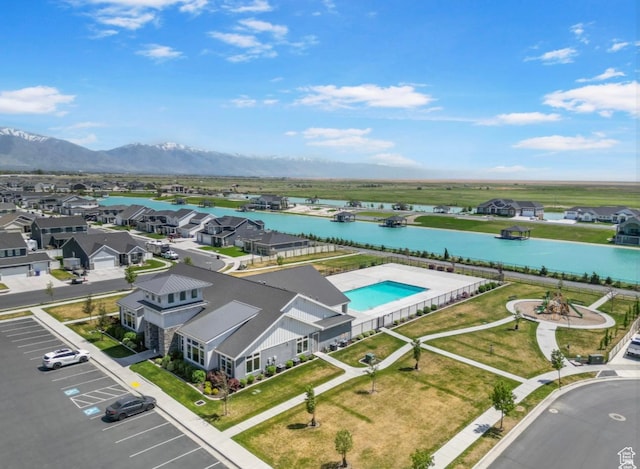 2095 W 3330 S, Syracuse, UT 84075 - aerial view of a water and mountain view and a pool area