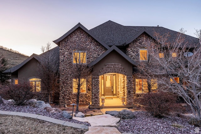 14794 S Vintage View Ln, Draper, UT 84020 - view of front of home with stone siding and roof with shingles