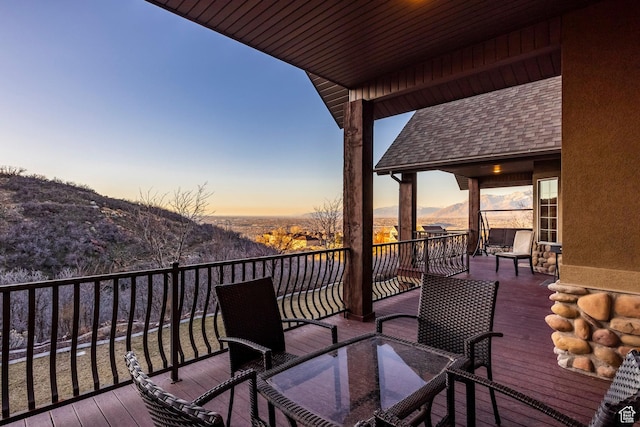 14794 S Vintage View Ln, Draper, UT 84020 - deck at dusk with a mountain view