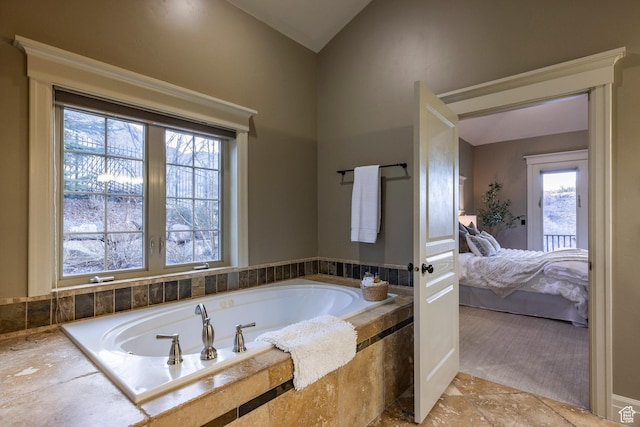 14794 S Vintage View Ln, Draper, UT 84020 - ensuite bathroom featuring ensuite bathroom, vaulted ceiling, and a garden tub