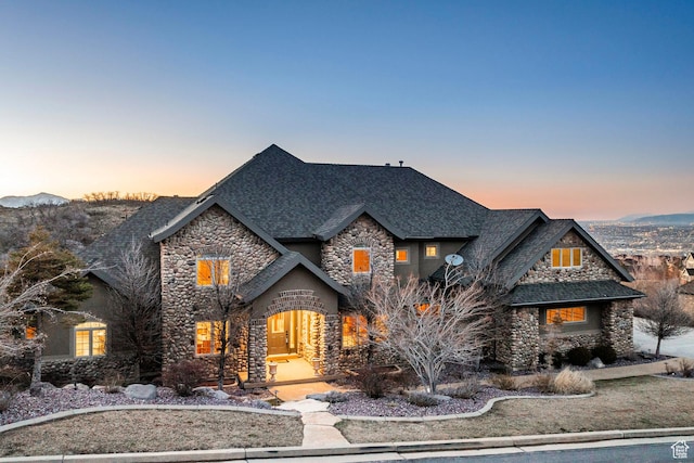 14794 S Vintage View Ln, Draper, UT 84020 - view of front of house with stone siding and roof with shingles