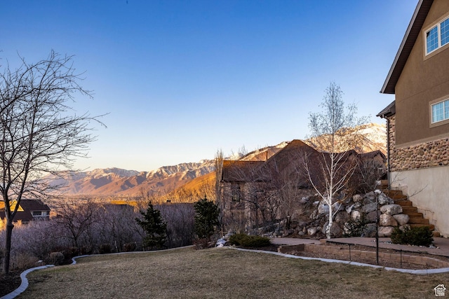 14794 S Vintage View Ln, Draper, UT 84020 - view of yard with a mountain view and stairway