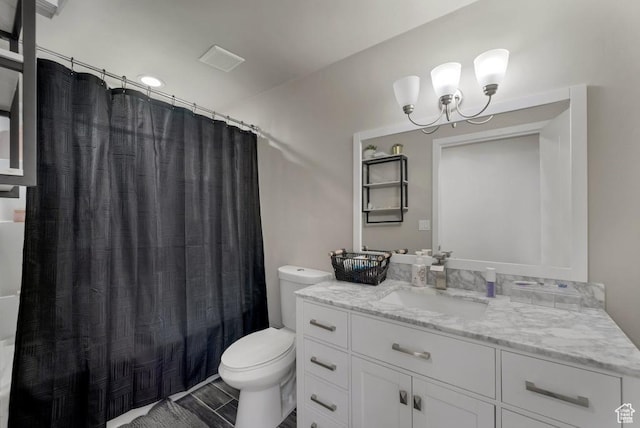 721 S Jubilee Dr, Saratoga Springs, UT 84045 - full bath featuring toilet, visible vents, a shower with shower curtain, and vanity