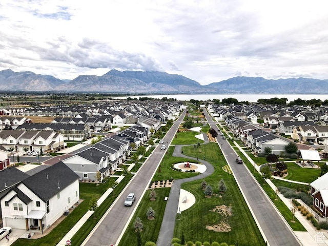721 S Jubilee Dr, Saratoga Springs, UT 84045 - drone / aerial view featuring a residential view and a water and mountain view