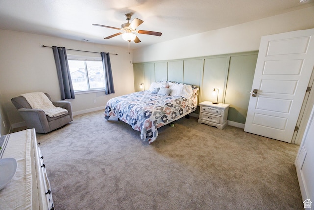 7912 N Secretariat Rd, Eagle Mountain, UT 84005 - bedroom featuring light carpet, a ceiling fan, and baseboards