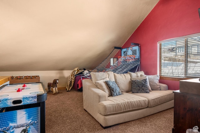 3478 E Porcupine Cir, Garden City, UT 84028 - bedroom featuring lofted ceiling and carpet flooring
