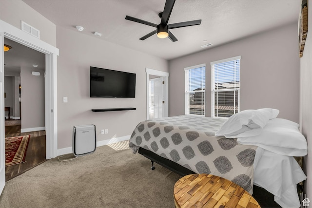 1051 S 500 E Unit E203, Heber City, UT 84032 - bedroom featuring ceiling fan, carpet floors, visible vents, and baseboards