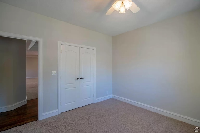 1986 Dove Dr, Santa Clara, UT 84765 - unfurnished bedroom with a ceiling fan, carpet, a closet, and baseboards