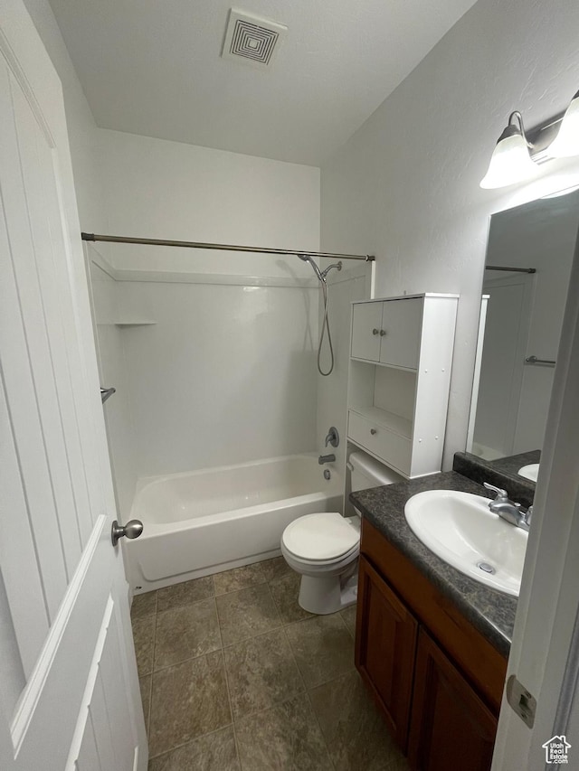 3723 E Rock Creek Rd Unit 7, Eagle Mountain, UT 84005 - bathroom featuring visible vents, shower / bathing tub combination, vanity, and toilet
