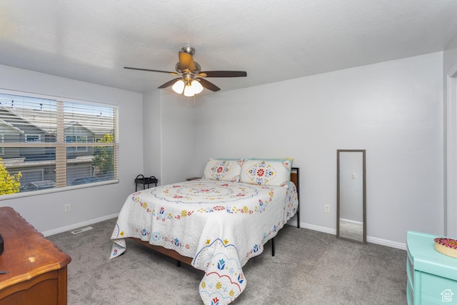 2451 S Gilmour St, West Haven, UT 84401 - bedroom featuring carpet floors, a ceiling fan, visible vents, and baseboards