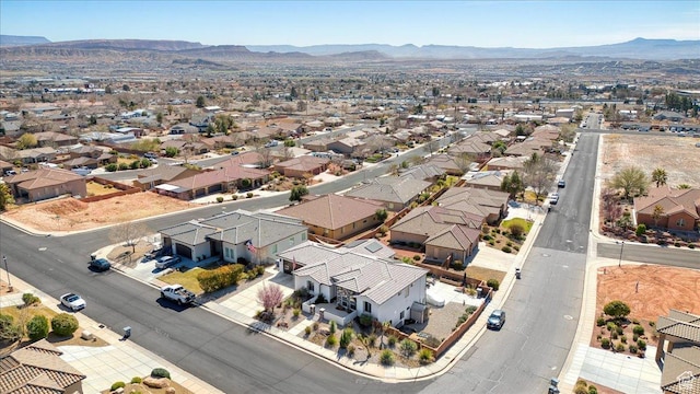 bird's eye view with a mountain view and a residential view