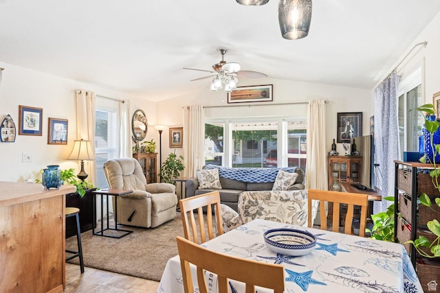 1160 E Telegraph St Unit 220, Washington, UT 84780 - dining area featuring lofted ceiling and a ceiling fan