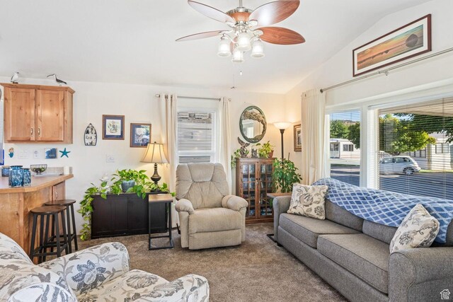 1160 E Telegraph St Unit 220, Washington, UT 84780 - carpeted living area featuring lofted ceiling and a ceiling fan